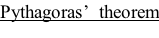 Pythagoras’ theorem